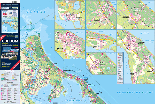 Karte Vorderansicht - Nordlicher Teil der Insel mit Ortsplnen
